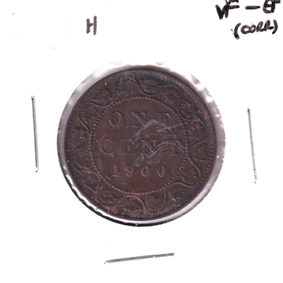 1900H Canada 1-cent VF-EF (VF-30) Corrosion, bent, or impaired