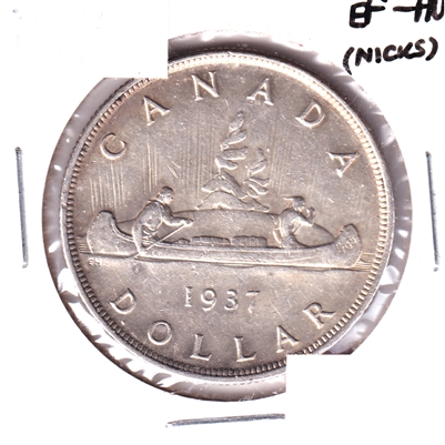 1937 Canada Dollar EF-AU (EF-45) Cleaned, scratched, or impaired
