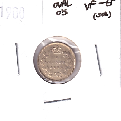 1900 Oval 0's Canada 5-cents VF-EF (VF-30) Scratched