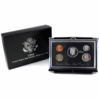 1993 S USA Premier Silver Proof Set (Lightly toned, light crease on box)