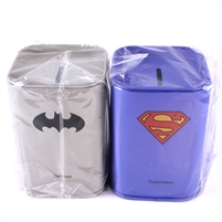 Pair of Money Banks: Batman and Superman Themed (Names Misspelled)