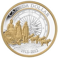 2013 Canada Gold Plated Silver Dollar in square capsule (No Tax)