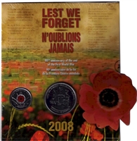 2008 Canada Lest We Forget 90th Anniversary of the End of WWI