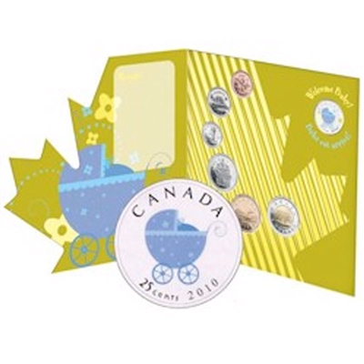 2010 Canada Baby 7-coin Gift Set with Coloured 25ct