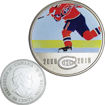 2010 Canada 50-cent Montreal Canadiens On-Ice-Action NHL Coin