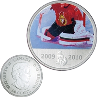 2010 Canada 50-cent Ottawa Senators On-Ice-Action NHL Coin