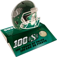 2010 Canada SK Roughriders Pop Up Helmet with Gold Plated Dollar