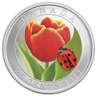 2011 Canada 25-cent Tulip with Ladybug in Card