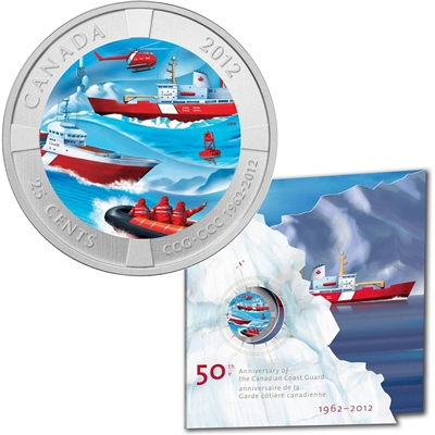 2012 Canada 25-cent 50 Years of the Canadian Coast Guard in Card