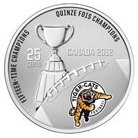 2012 Canada 25-cent Hamilton Tiger Cats CFL - Coin and Stamp Set.