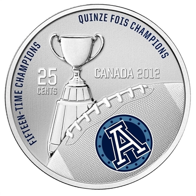 2012 Canada 25-cent Toronto Argonauts CFL - Coin and Stamp Set.