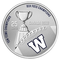 2012 Canada 25-cent Winnipeg Blue Bombers CFL - Coin and Stamp Set.