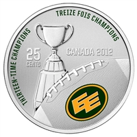 2012 Canada 25-cent Edmonton Eskimos CFL - Coin and Stamp Set.