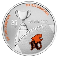 2012 Canada 25-cent BC Lions CFL- Coin and Stamp Set