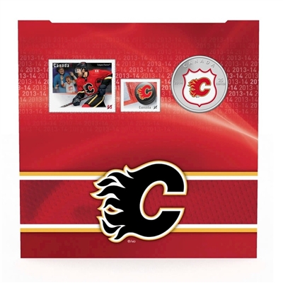 2014 Canada 25-cent Calgary Flames Pop-Up Jersey Coin & Stamp Set