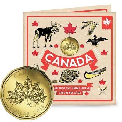 2016 Oh Canada Gift Set with struck Loon Dollar (Maple Leaves)