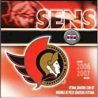 2007 Canada Ottawa Senators NHL Coin Set with Colourized 25 Cents