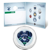 2009 Vancouver Canucks NHL Coin Set with $1 coloured jersey.