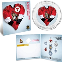 2009 Ottawa Senators NHL Coin Set with $1 coloured jersey.