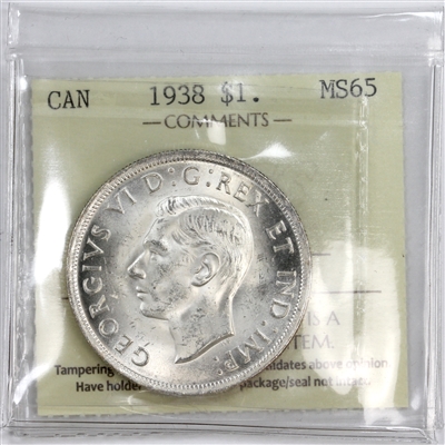 1938 Canada Dollar ICCS Certified MS-65