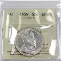 1905 Canada 50-cents ICCS Certified EF-45