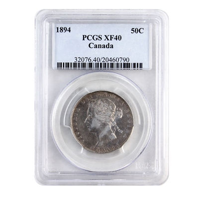 1894 Canada 50-cents PCGS Certified EF-40