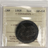 1908 Canada 50-cents ICCS Certified SP-64