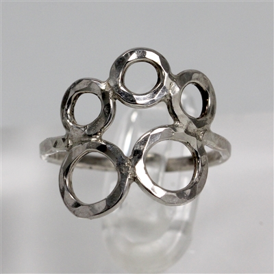 Lady's Sterling Silver Abstract Circle Ring - Size 5 3/4