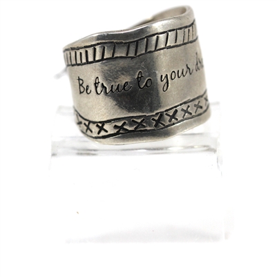 Lady's Sterling Silver "Be True to Your Dreams" Ring - Size 7 3/4