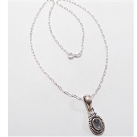 Lady's Sterling Silver Stone Accented Pendant on 16" Chain.