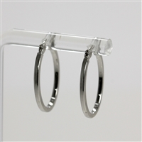 Lady's Sterling Silver Oval Hoop Earrings