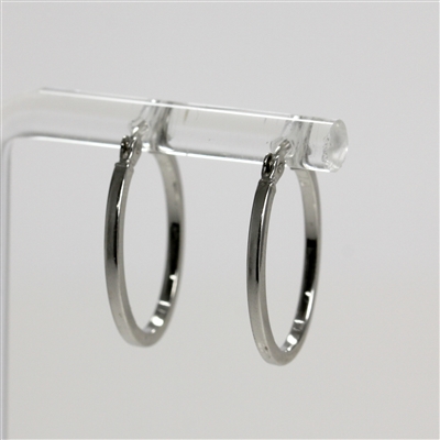 Lady's Sterling Silver Oval Hoop Earrings