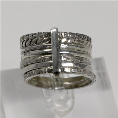 Lady's Sterling Silver Large Stacking Ring - 8 1/2