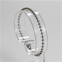 Unisex Sterling Silver Bead Link Bracelet - 7 1/2"