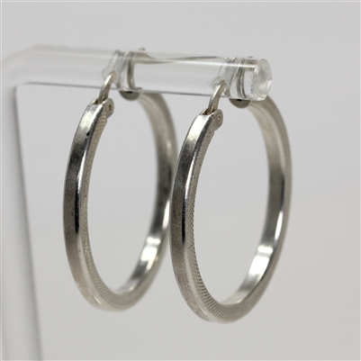 Lady's Sterling Silver Embossed Hoop Earrings