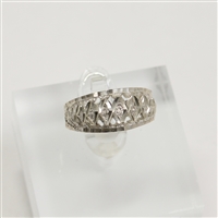 Lady's Sterling Silver Openwork Dome Ring - 7