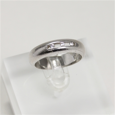 Lady's Sterling Silver Clear Stone Band - 7
