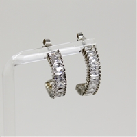 Lady's Sterling Silver Clear Stone Earrings