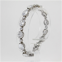 Lady's Sterling Silver 'STAUER' Clear Stone Bracelet - 7 1/4