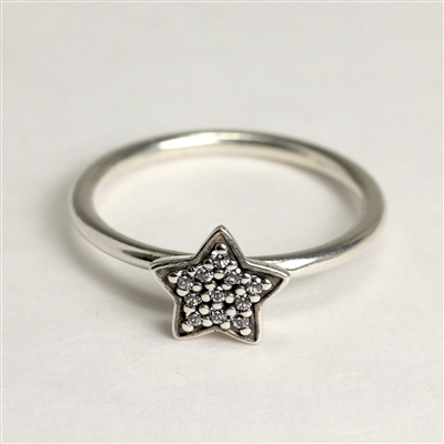 Lady's Sterling Silver 'PANDORA' Clear Pave Star Ring - 7 1/2
