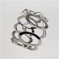 Lady's Silver Tone 'Fifth Avenue Collection - Modern Love' Bracelet with Clasp - 7"