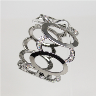 Lady's Silver Tone 'Fifth Avenue Collection - Modern Love' Bracelet with Clasp - 7"