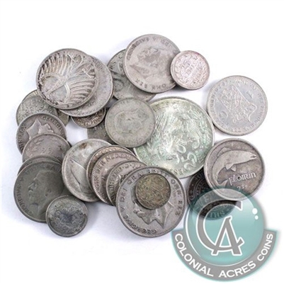 Lot of Mixed World Silver Coins - 200 grams by weight (Mega42)