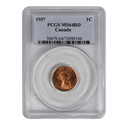 1957 Canada 1-cent PCGS Certified MS-64 Red