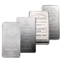 (LPO) Various 10oz. Silver Bars .999 Fine (TAX exempt) Issues - NO Credit Card, Paypal.