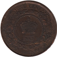 1861 New Brunswick 1-cent Almost Uncirculated (AU-50) $