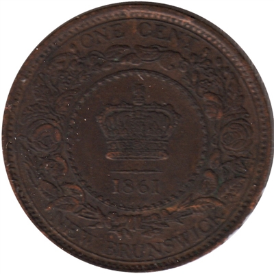 1861 New Brunswick 1-cent Almost Uncirculated (AU-50) $