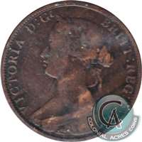 1864 Short 6 New Brunswick 1-cent VG-F (VG-10)