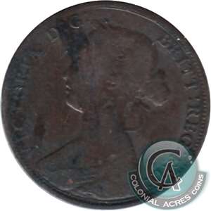 1864 Tall 6 New Brunswick 1-cent G-VG (G-6)