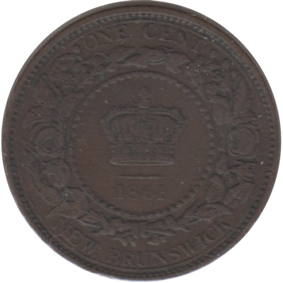 1861 New Brunswick 1-cent VF-EF (VF-30)